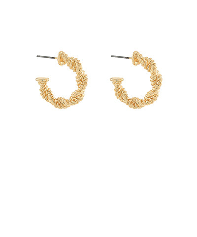 Twisted Textured Gold Hoops