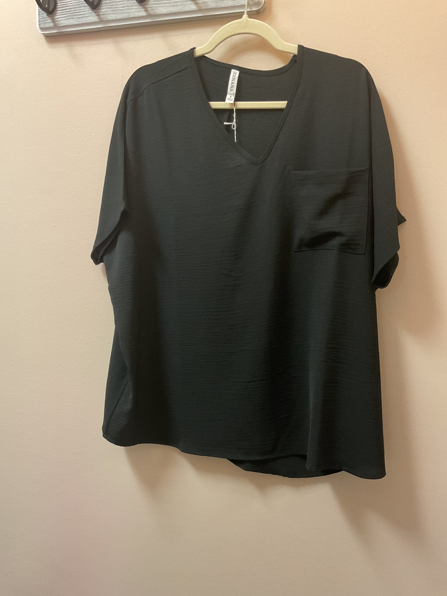 V-Neck S/S W/Pocket