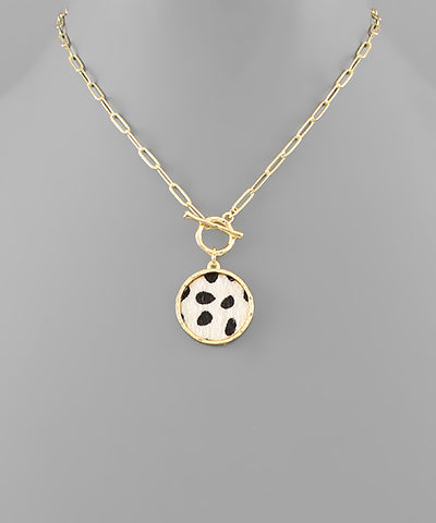 Cowhide Toggle Necklace
