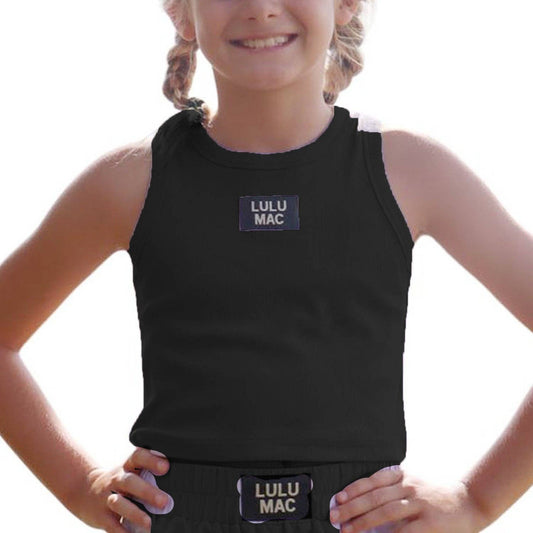Black Solid Tank Kids
