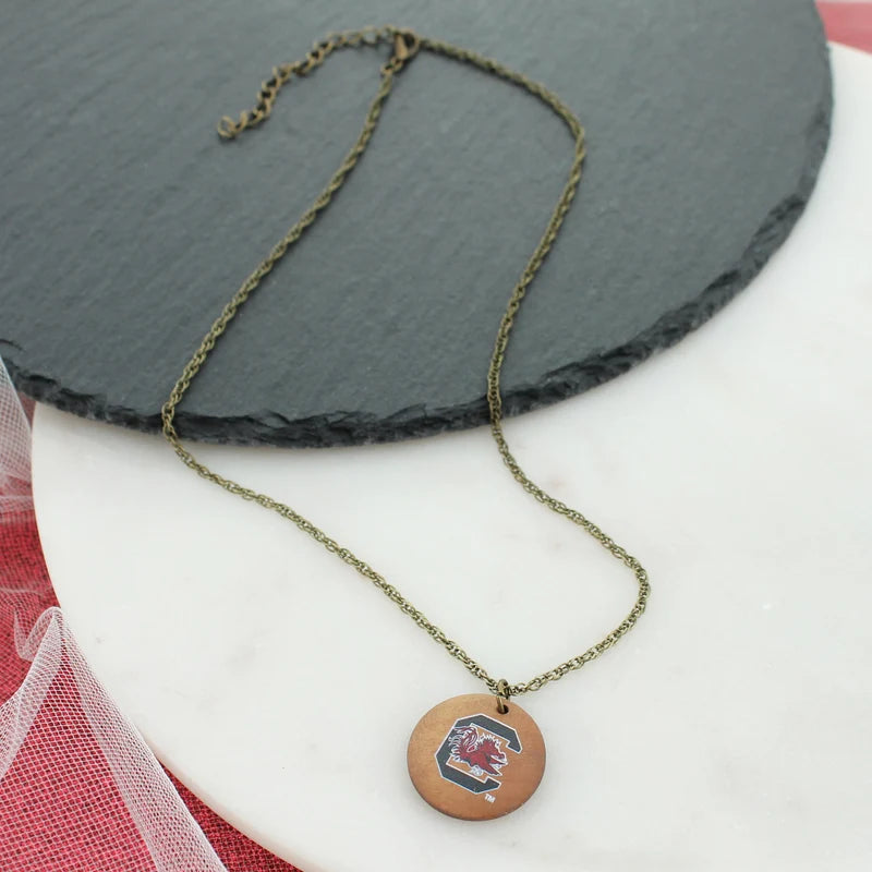 Carolina Wood Disc Necklace