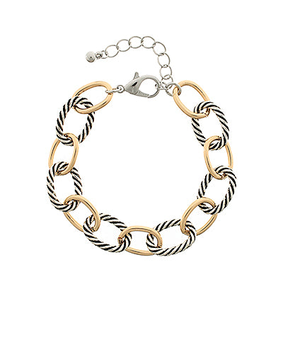 Twotone Rope Link Bracelet