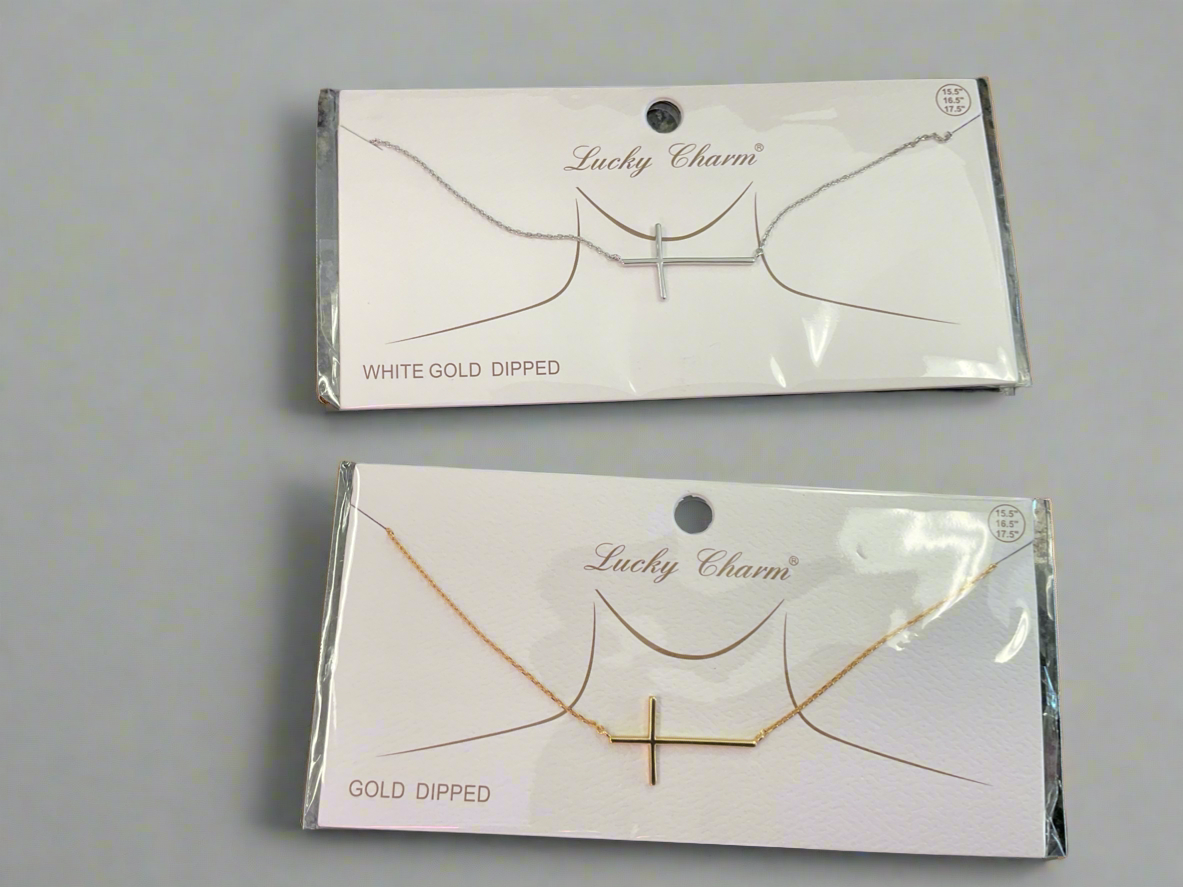 Cross Brass Necklace