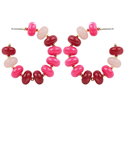 Marble Rondelle Bead Hoops