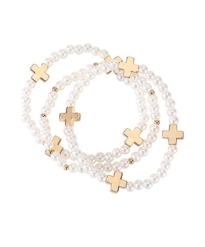 Cross Charm Ball Bracelet