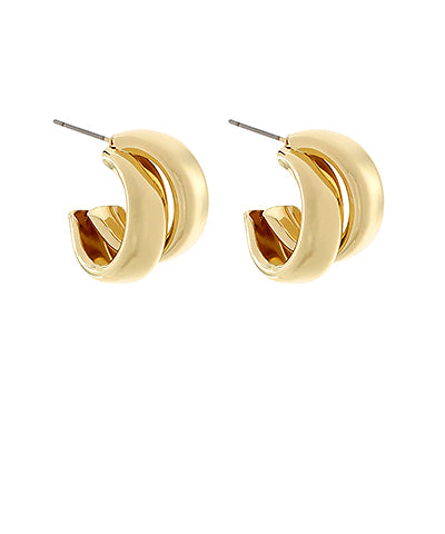 Layered Gold Metal Hoops