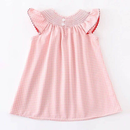 Strawberry Plaid Smocked Dress