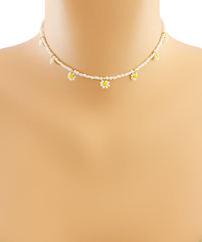 Beaded Flower Choker