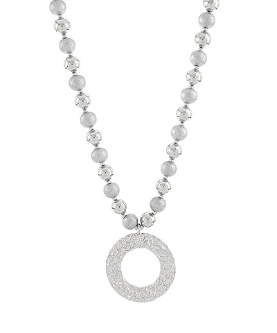 Wooden Ball Circle Necklace