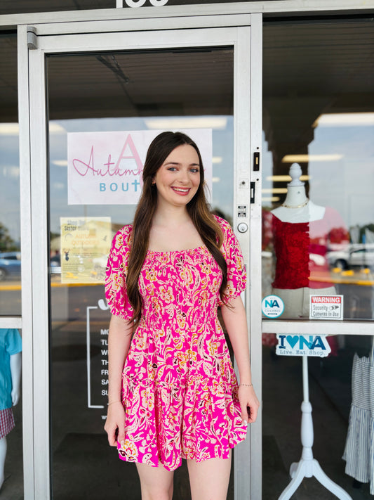 Pink Peony Club Romper
