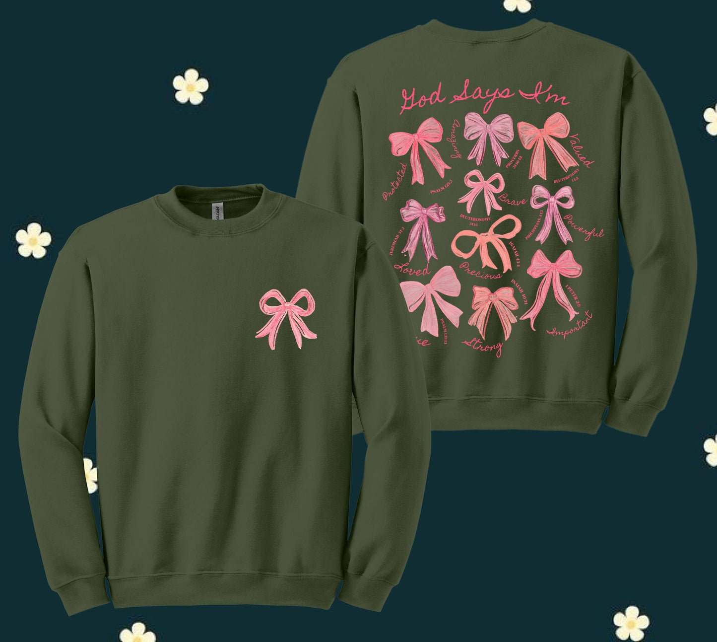 NVC Ecommerce LLC - God Says I Am Coquette Bow Sweatshirt, Pink Bow Shirt: Sand / L / Unisex Tee