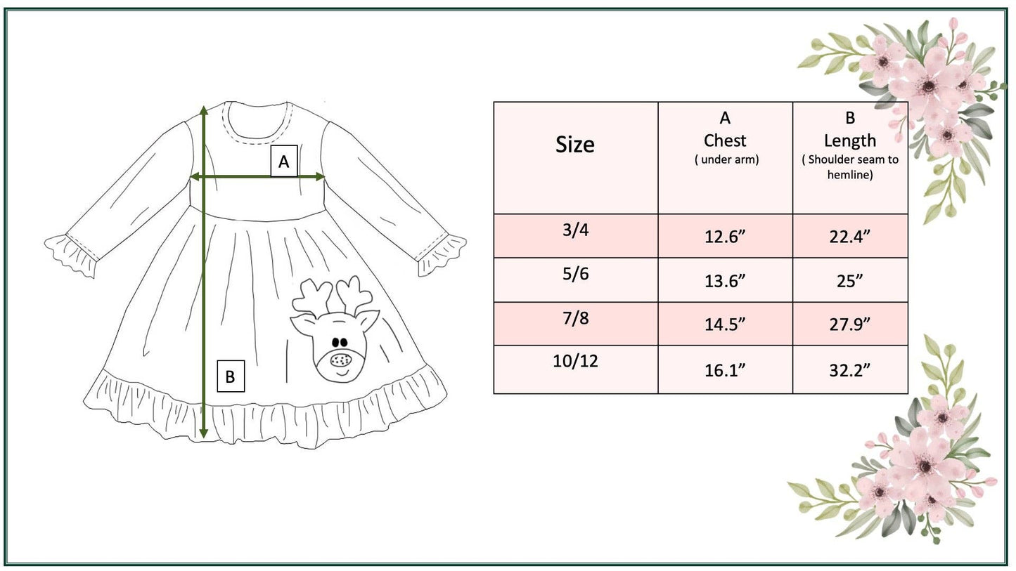 Plaid Reindeer Holiday Dress