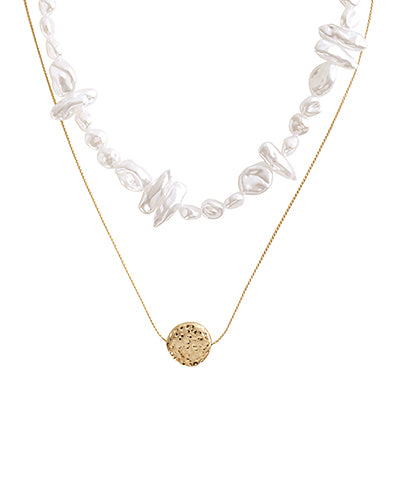 Pearl Disc Necklace