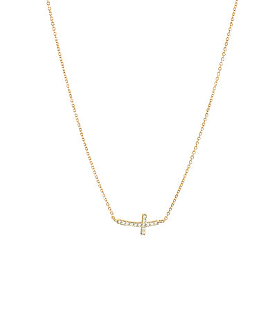 Curved Cross Necklace