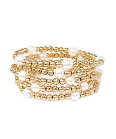 Golden Pearl Bracelet Set