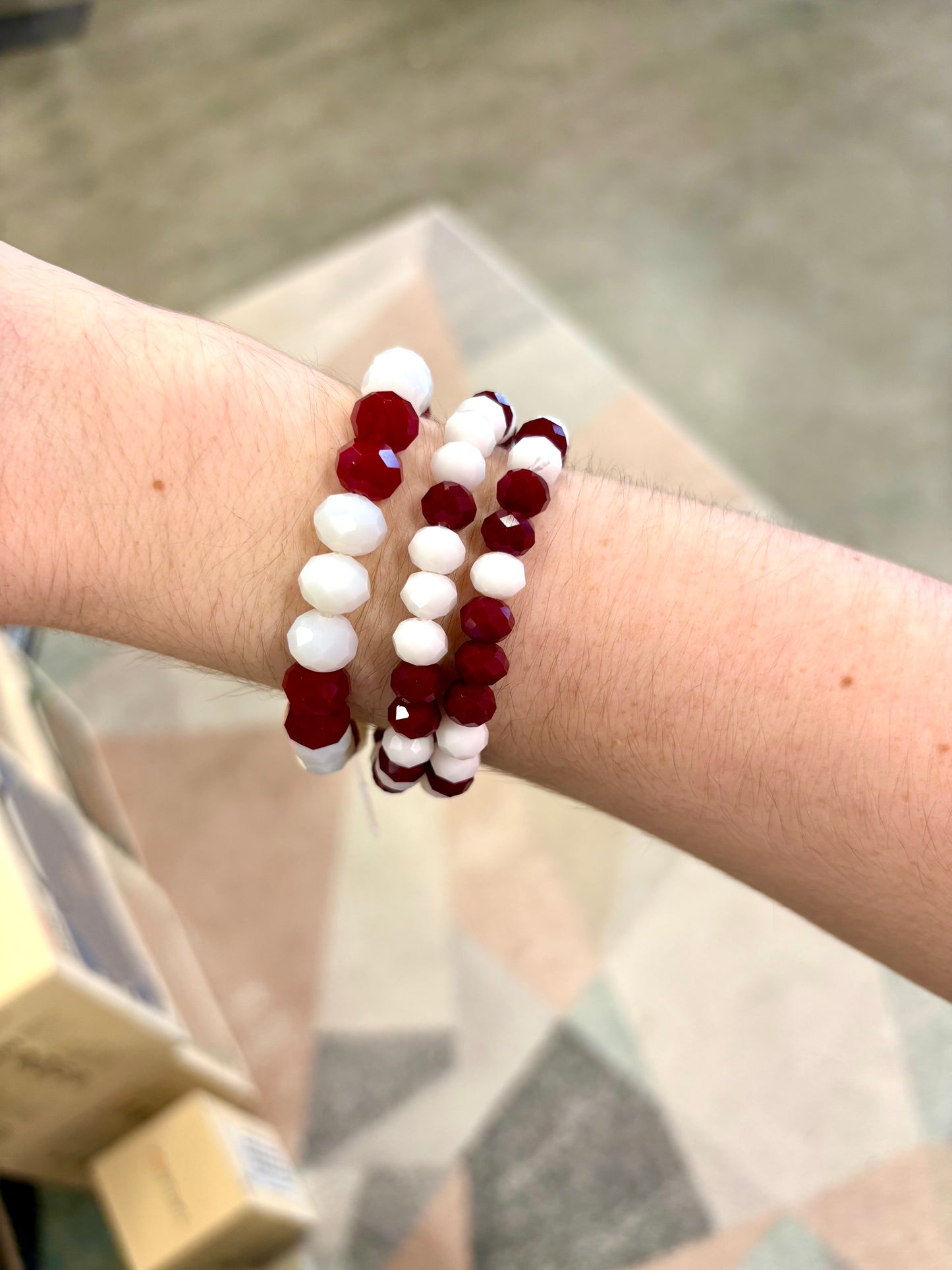 Garnet & White Bracelet