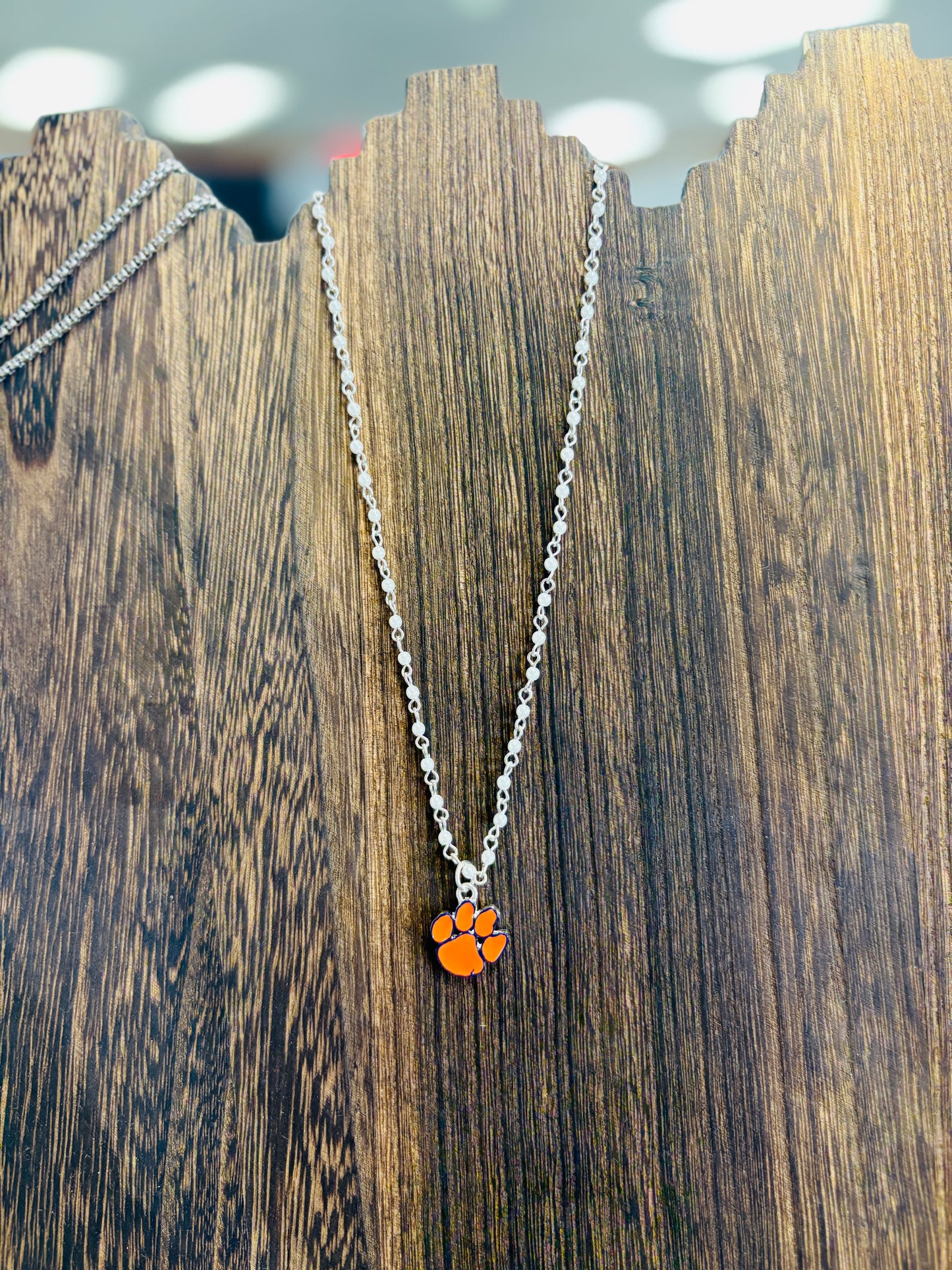 Clemson Pearl Logo Necklace