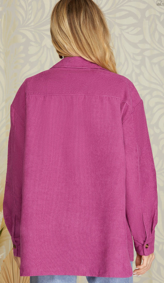 Pink Corduroy Button Down