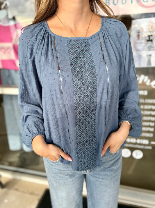 Sally Swiss Dot Top