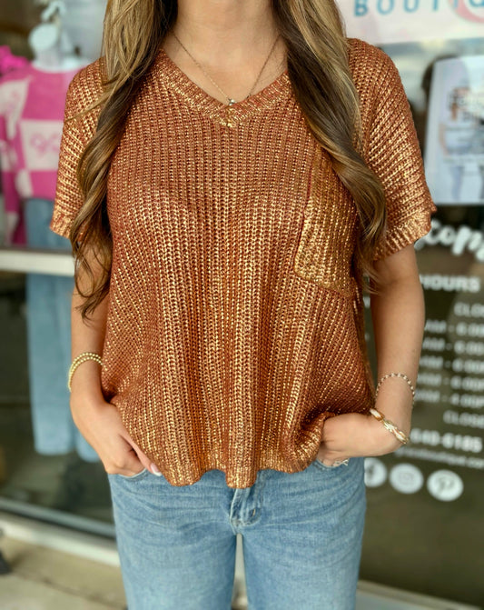 Mallory Metallic Top