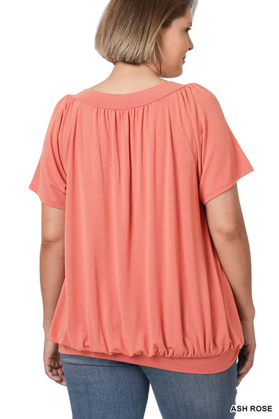 Plus*S/S Shirring Top