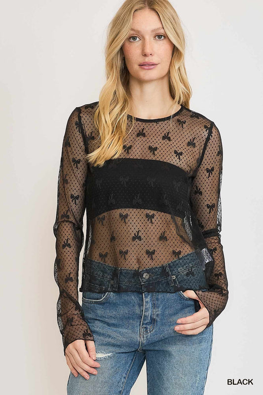 Bow Mesh Top