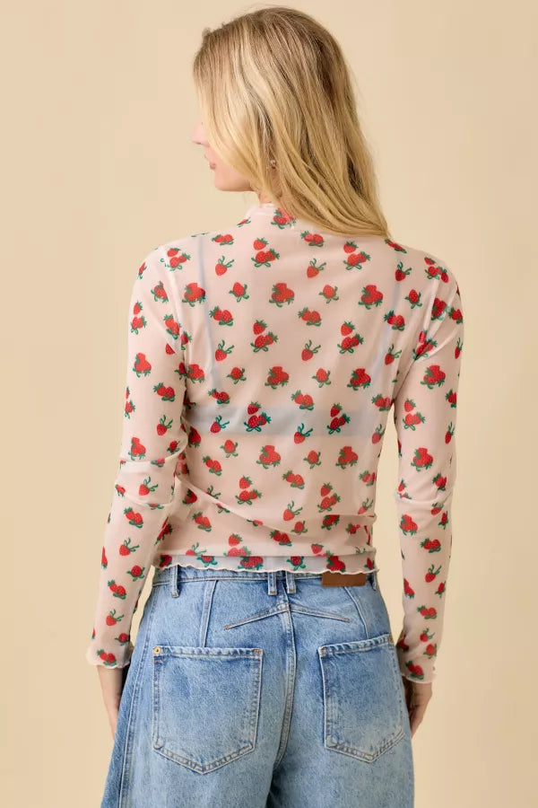 Strawberry Mesh Top