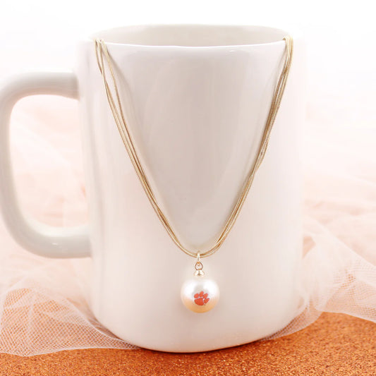 Clemson Pearl Necklace