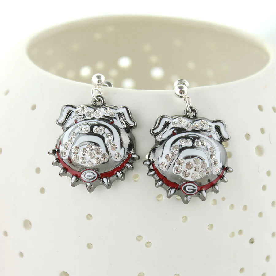 Bulldog Crystal Earrings