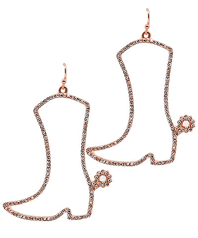 Rose Gold Boot Earrings