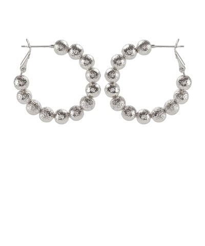 Silver Ball Hoops