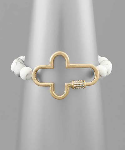 Howlite Marble Cross Bracelet