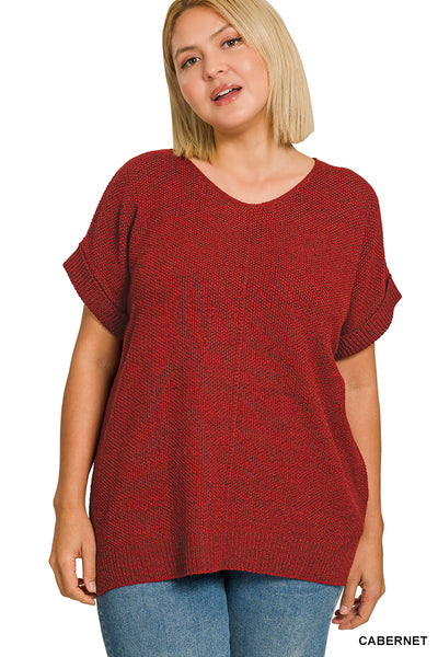 Cady Cabernet Sweater Top
