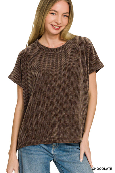Chocolate Chenille Sweater Top