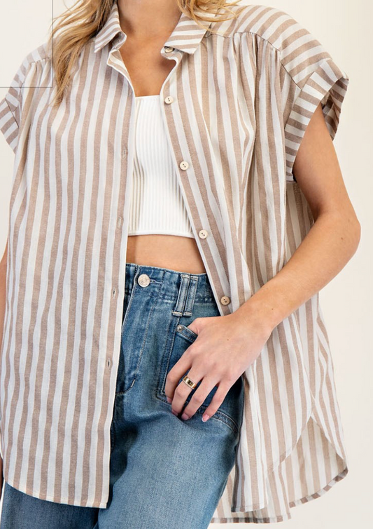Sage Striped Top