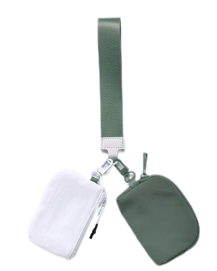 Dual Pouch Wristlet Keychain