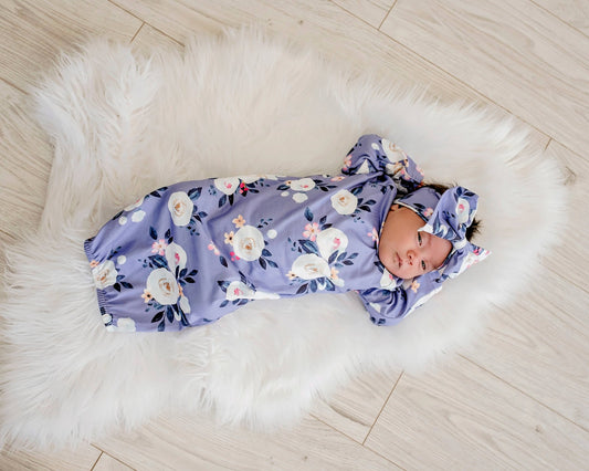 Lavender Baby Gown and Bow