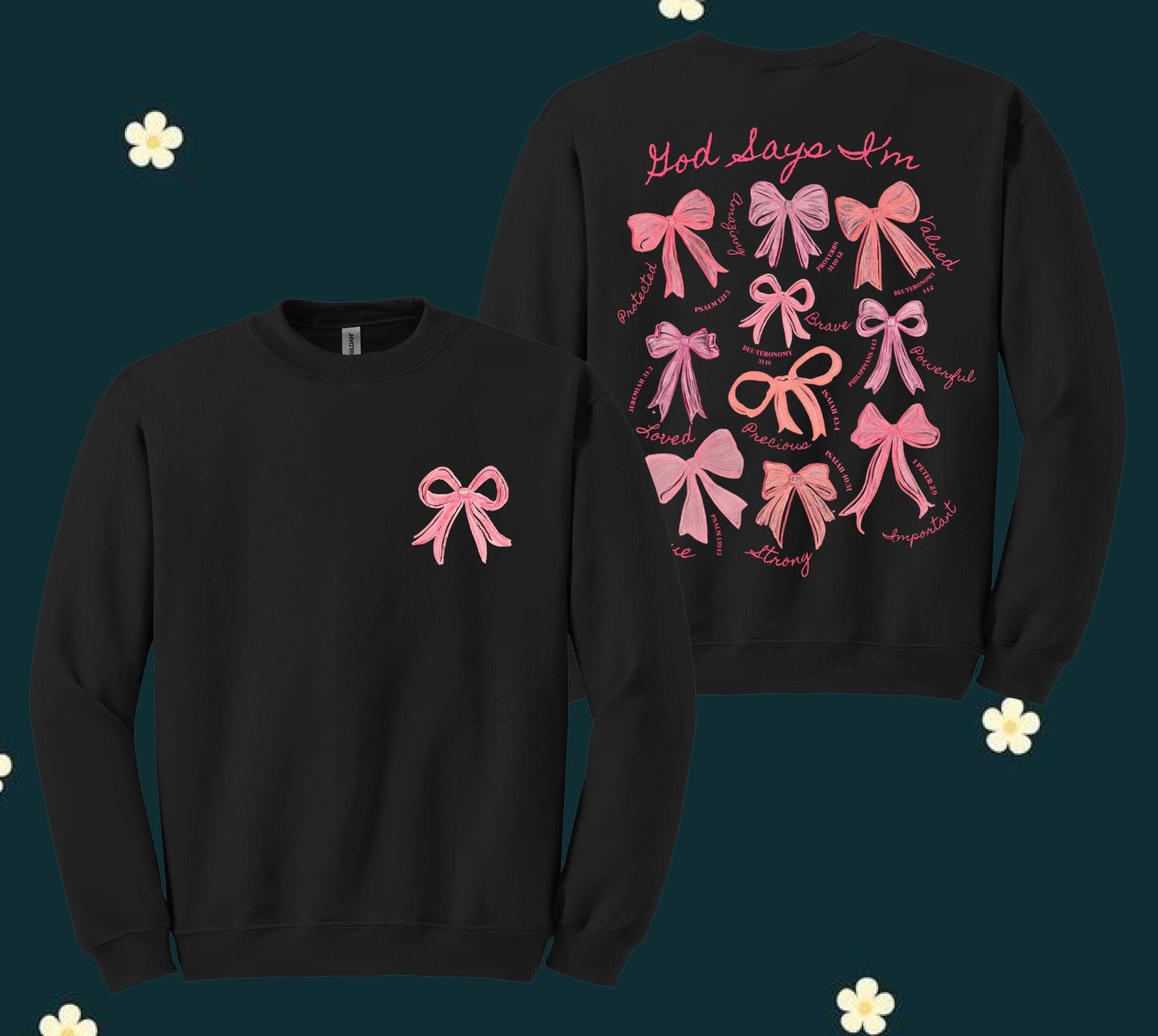 NVC Ecommerce LLC - God Says I Am Coquette Bow Sweatshirt, Pink Bow Shirt: Sand / L / Unisex Tee