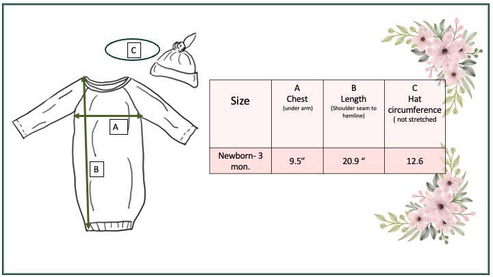 Infant Baby Gown and Hat