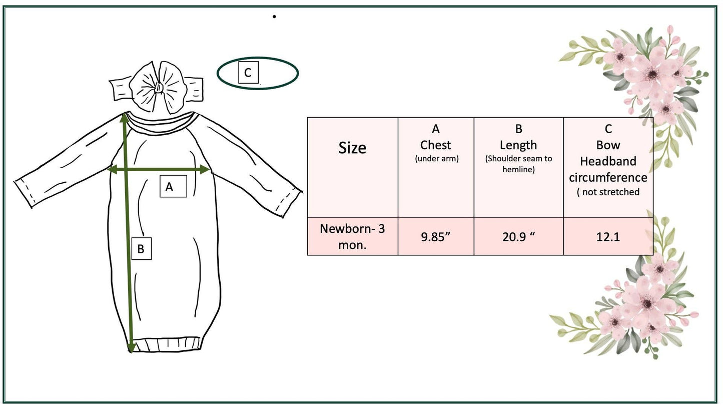 Cowgirl Baby Gown: 0-3 Months