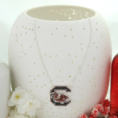 Carolina Crystal Logo Necklace