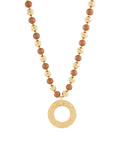 Wooden Ball Circle Necklace