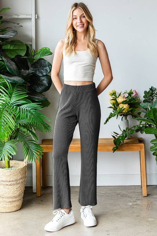 Charcoal Ribbed Pants