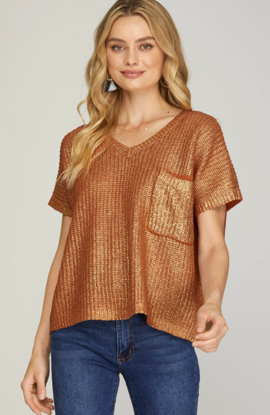 Mallory Metallic Top