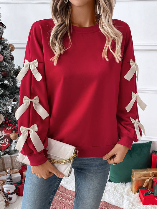 Bayleigh Bow Red Sweatshirt