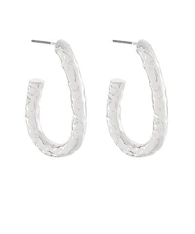 Hammered U Shape Hoops