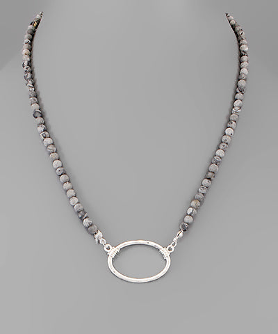 Oval Stone Necklace