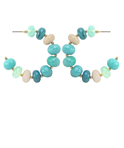 Marble Rondelle Bead Hoops