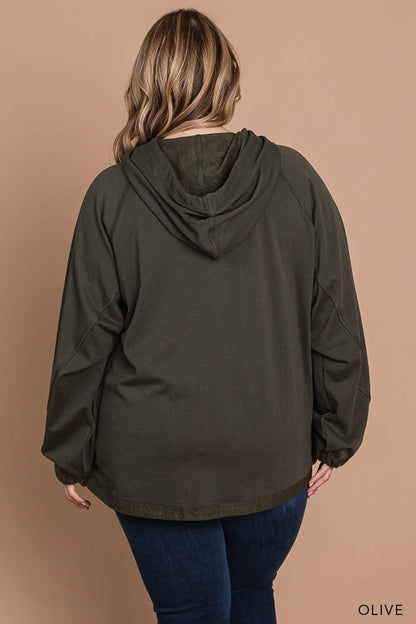 Plus Size Olive Hoodie