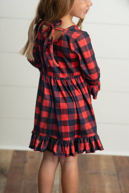 Plaid Reindeer Holiday Dress